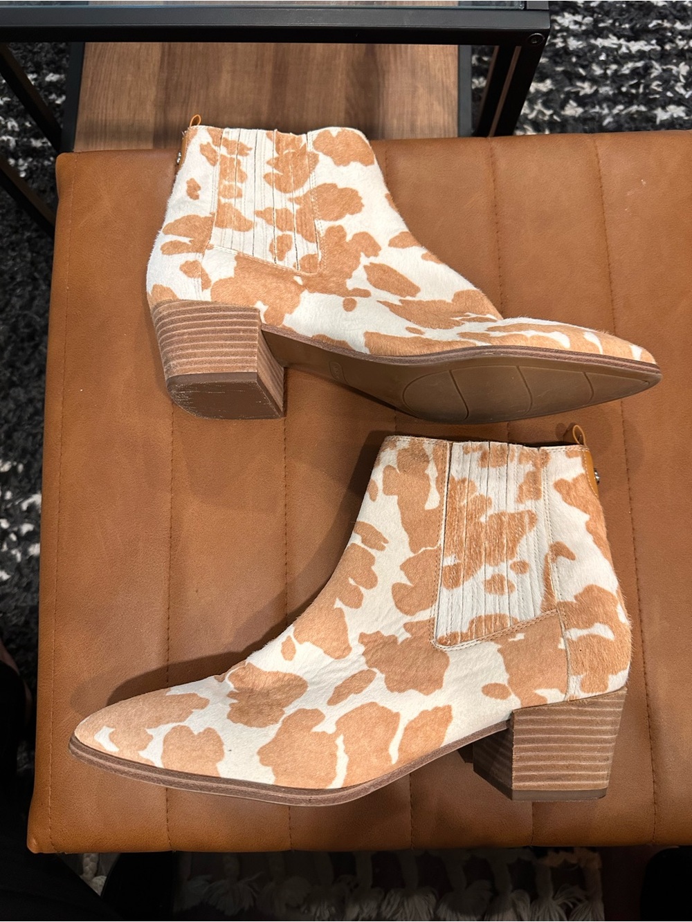 Nine West Cow Print Ankle Boots - Picture 5 of 8
